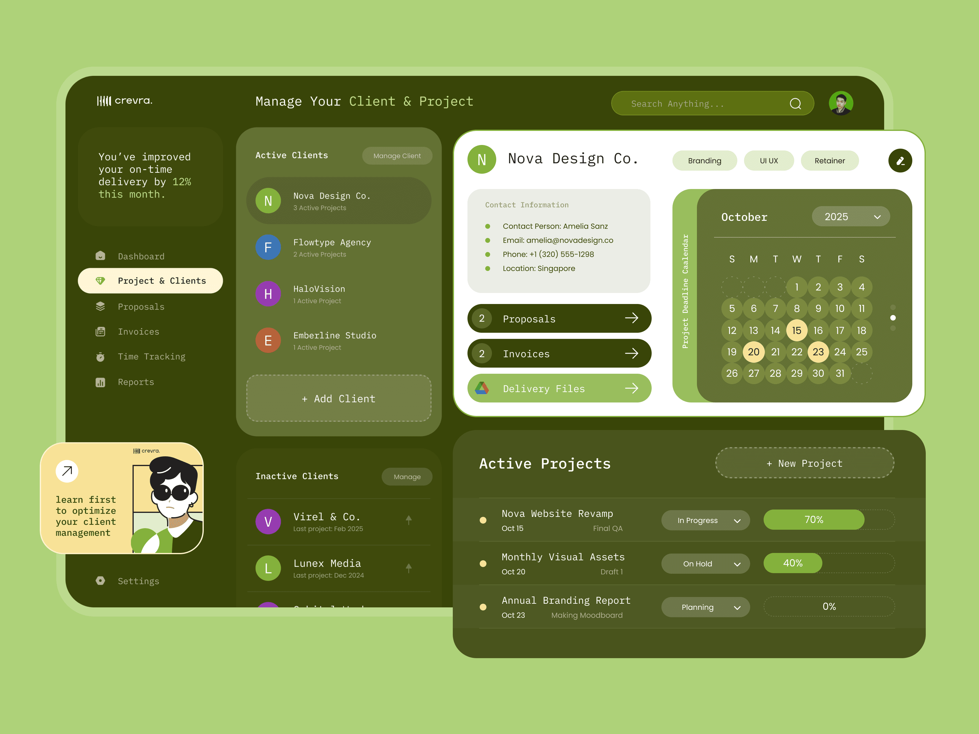 Crevra, a SaaS product design