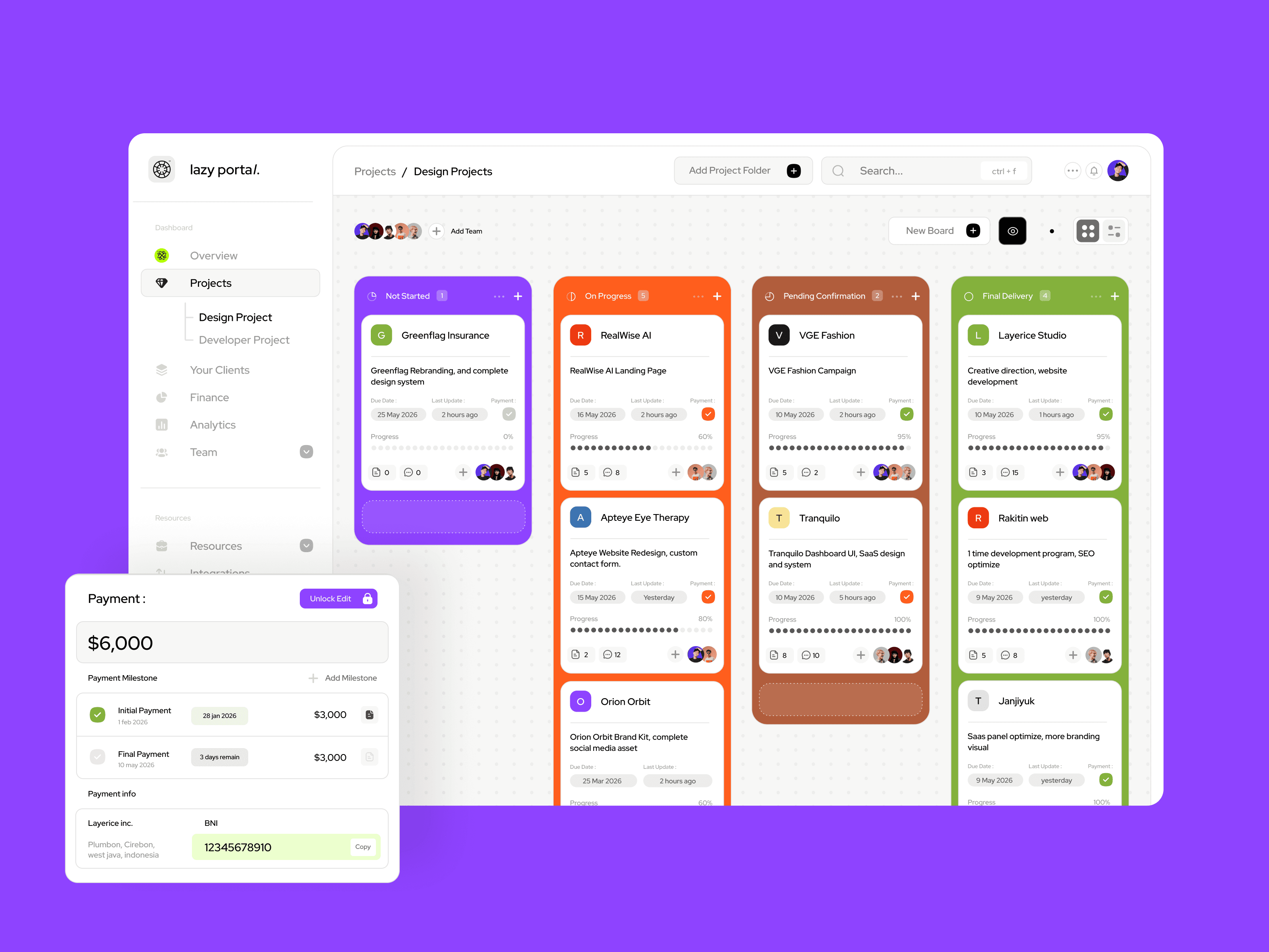 Lazy Portal, a SaaS product design