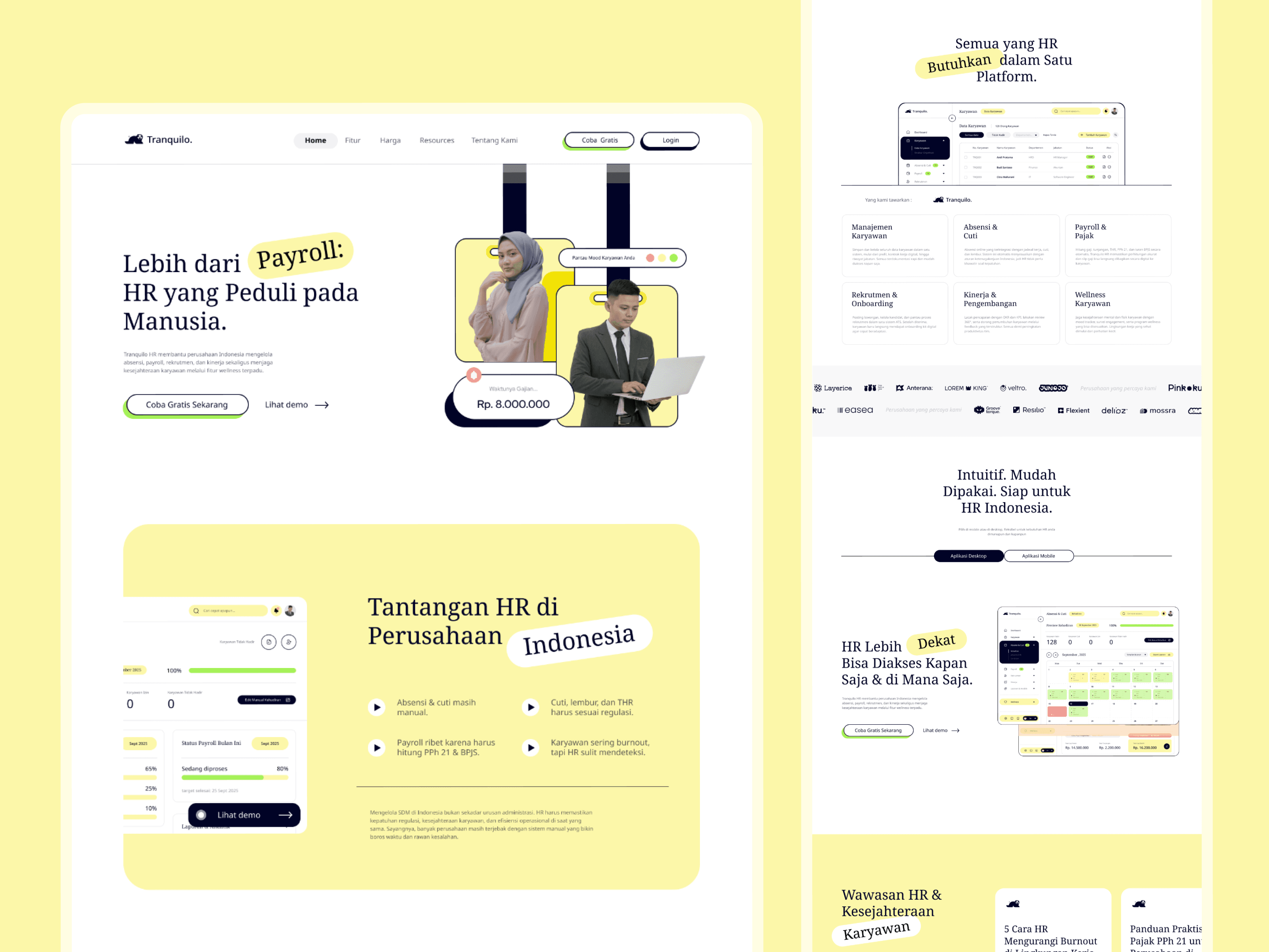 Tranquilo, a SaaS product design